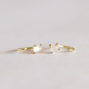 🆕  JaxKelly Rose Quartz “Love” Huggies earrings